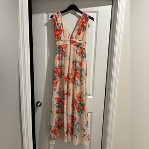 NWT Lulus Garden Meandering Blush Floral Print Maxi